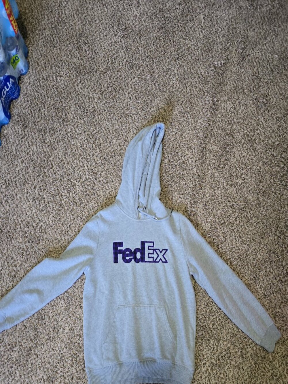 Light Gray & Purple Fedex Hoodie Size L